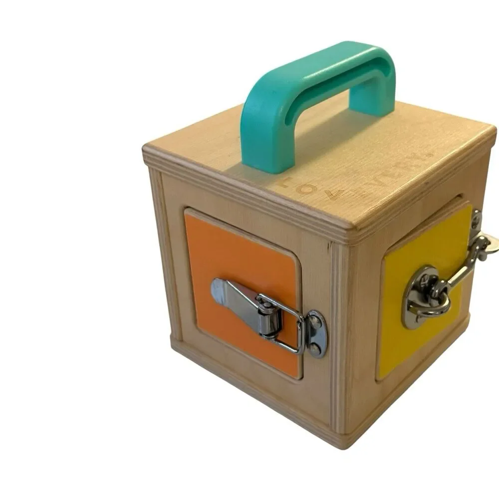 Lovevery The Realist Wooden Lock Box Activity Toy Multicolor Puzzle Toy